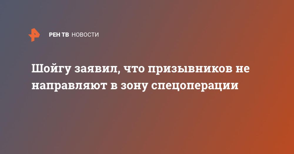Шойгу заявил, что призывников не направляют в зону спецоперации