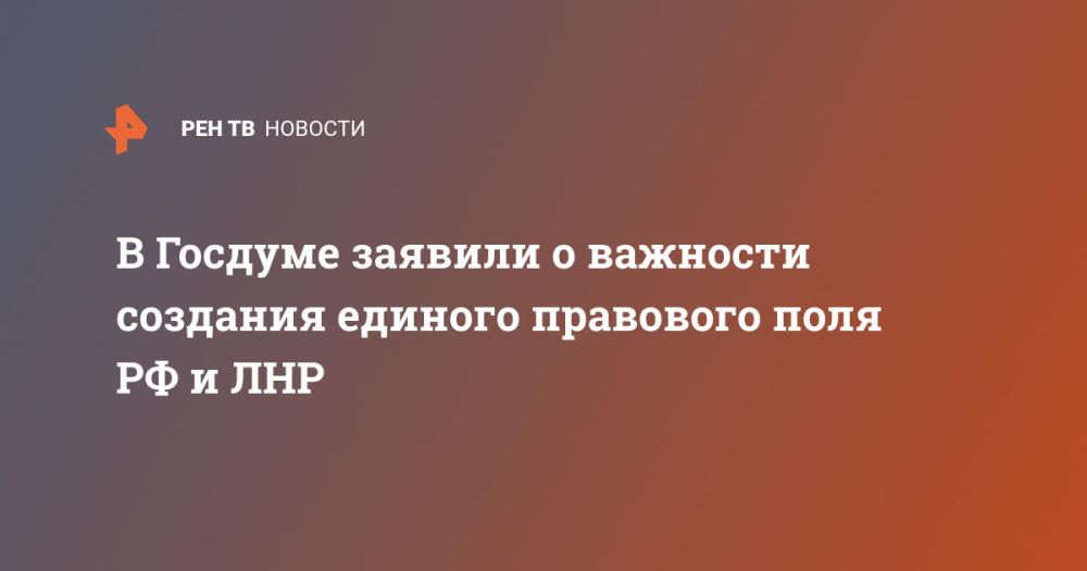 В Госдуме заявили о важности создания единого правового поля РФ и ЛНР