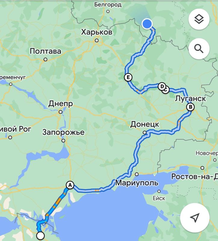 Проложили маршрут от Мелитополя до Изюма