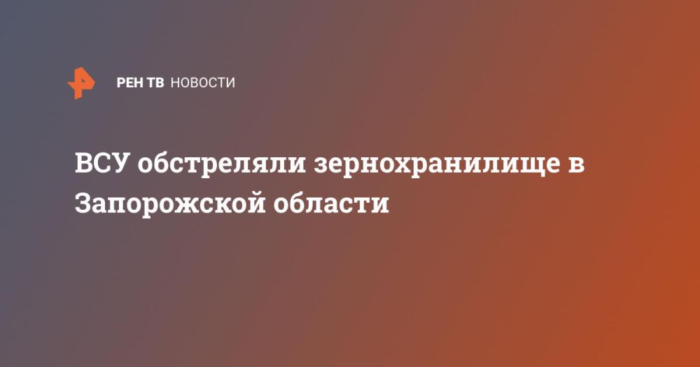 ВСУ обстреляли зернохранилище в Запорожской области