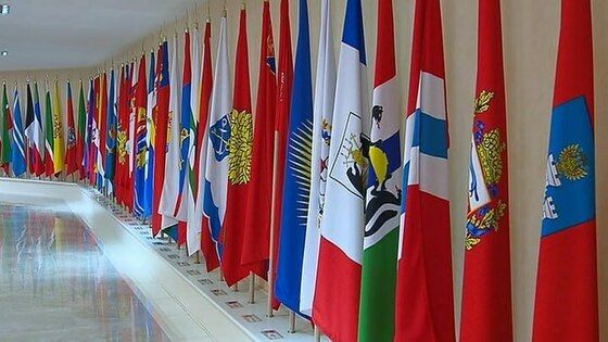 Флаги четырех новых субъектов РФ установлены в Совете Федерации