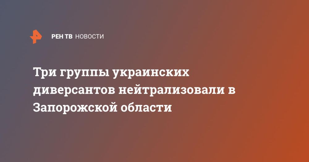 Три группы украинских диверсантов нейтрализовали в Запорожской области