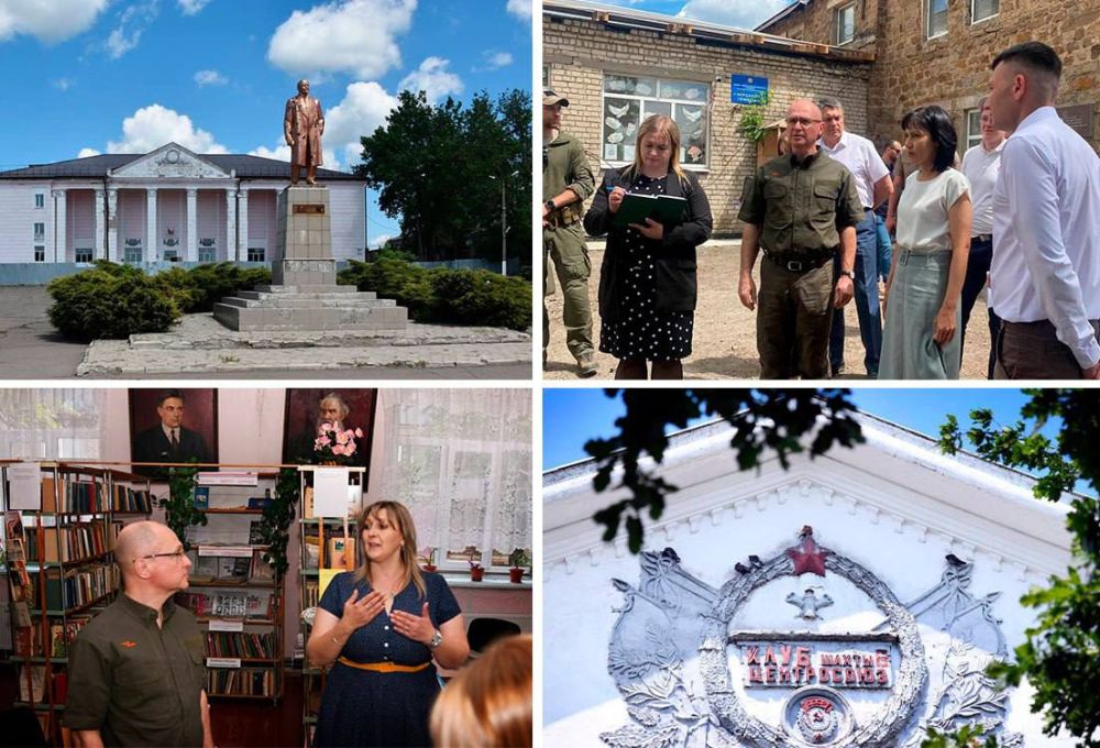 Первый замруководителя АП Сергей Кириенко вместе с главой ЛНР Леонидом Пасечником ознакомился с восстановлением муниципалитета республики