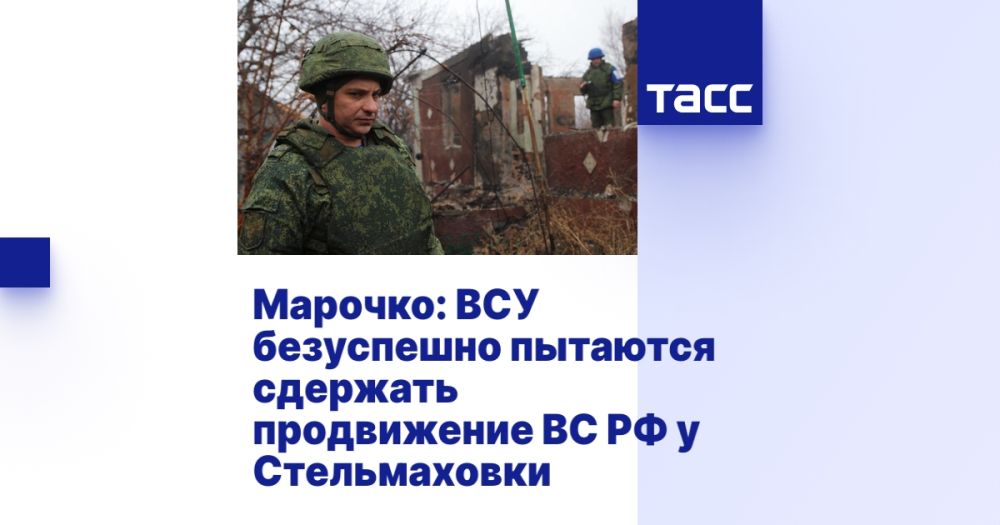 Марочко: ВСУ безуспешно пытаются сдержать продвижение ВС РФ у Стельмаховки