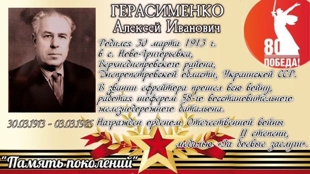 ПАМЯТЬ ПОКОЛЕНИЙ. Герасименко Алексей Иванович, Герасименко (Чепурная) Екатерина Михайловна, Запорожцева (Ольшанская) Екатерина Николаевна - предки начальника управления документального обеспечения и...