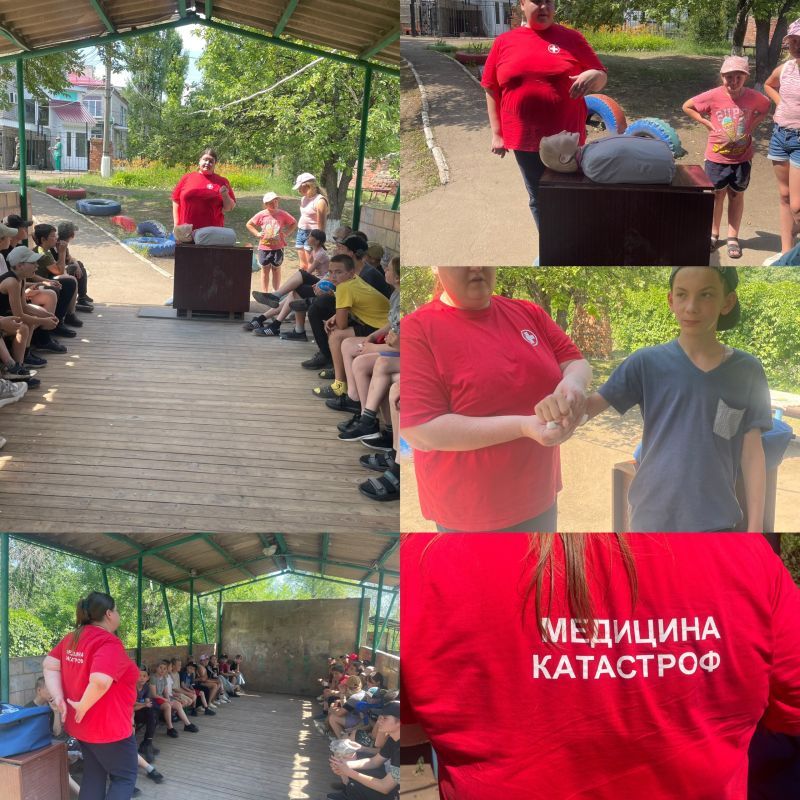 Инструктор первой помощи Школы медицины катастроф Луганского республиканского центра экстренной медицинской помощи и медицины катастроф Анна СТРИЖАК провела мастер-класс для воспитанников детского санаторного центра...