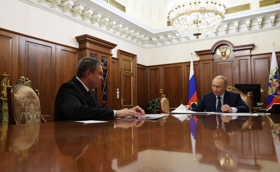 Глава ЛНР доложил Владимиру Владимировичу Путину о ходе восстановления и развития республики