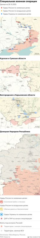 Карта спецоперации Вооруженных сил России на Украине на 28.10.2025