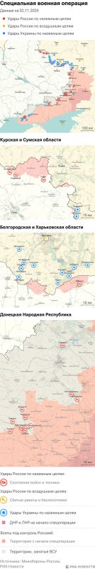 Карта спецоперации Вооруженных сил России на Украине на 02.11.2025