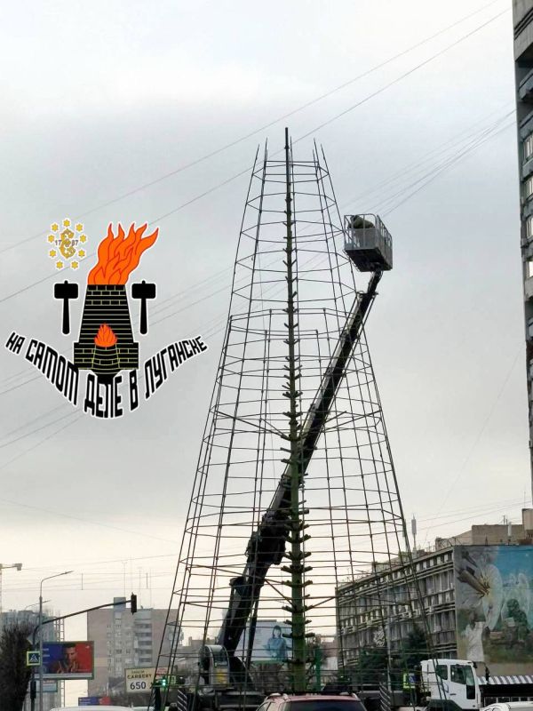 Праздник к нам приходит!. Вот так сейчас выглядит главная елка Луганска