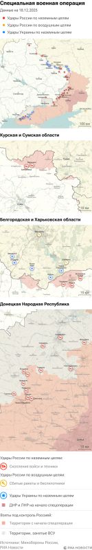 Карта спецоперации Вооруженных сил России на Украине на 18.12.2025