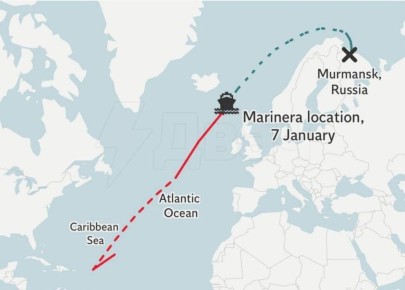 Европейское командование ВС США заявило о задержании российского нефтяного танкера «Маринер» (Bella 1) в Атлантическом океане