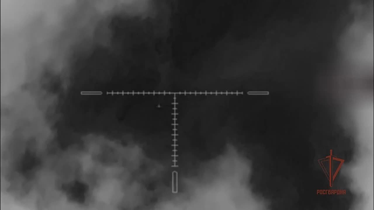 Личный состав мобильной огневой группы Росгвардии, выполняющий служебно-боевые задачи в зоне специальной военной операции на территории Луганской Народной Республики, уничтожил два вражеских беспилотника самолётного типа