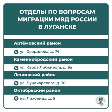 Отделы по вопросам миграции МВД России в Луганске