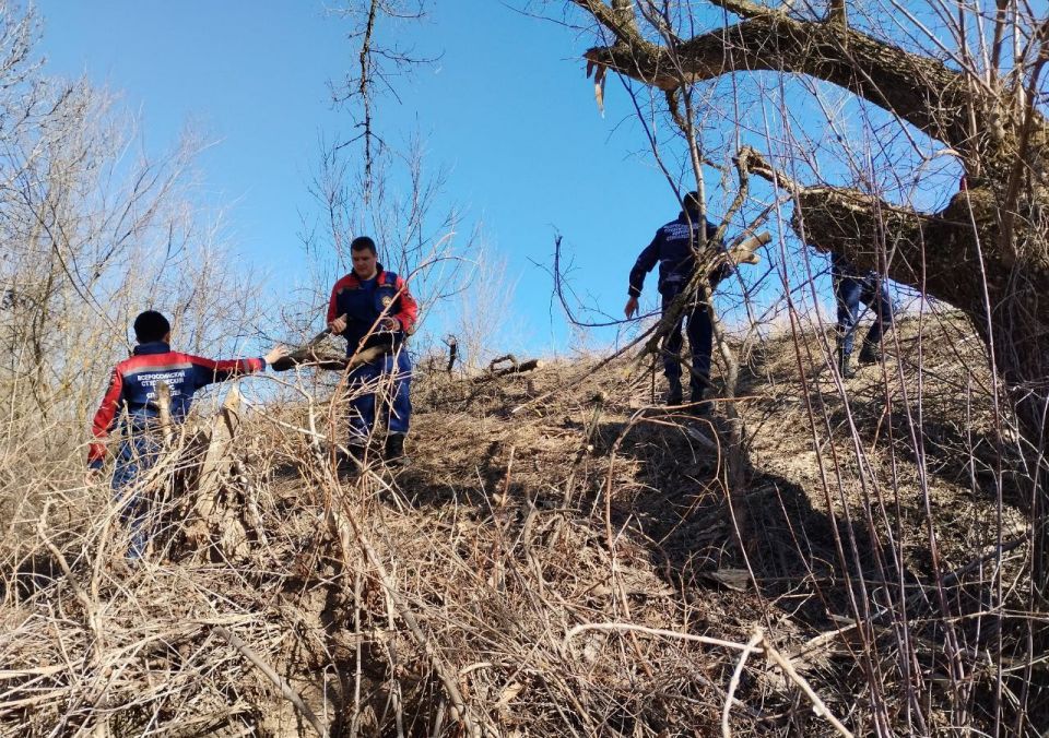 В Луганске спасатели расчистили участок реки Лугань от заторов