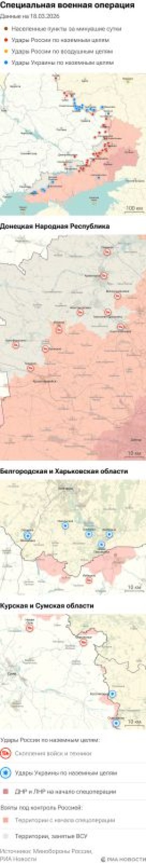 Карта спецоперации Вооруженных сил России на Украине на 18.03.2026