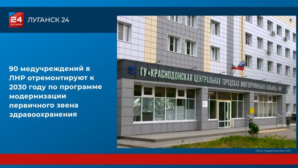 90 медучреждений в ЛНР отремонтируют к 2030 году
