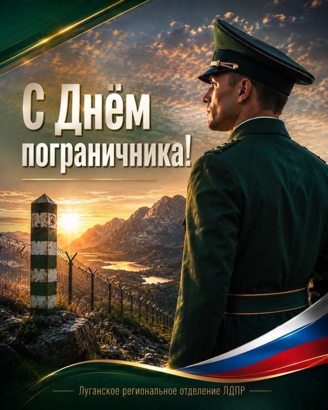 С Днём пограничника!. Луганское региональное отделение ЛДПР поздравляет всех действующих военнослужащих, ветеранов пограничной службы и тех, кто посвятил свою жизнь защите рубежей нашей Родины! Пограничные войска – это...