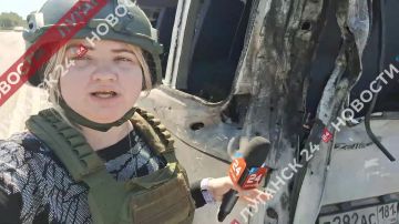 Кадры с места обстрела пассажирского автобуса в Луганске