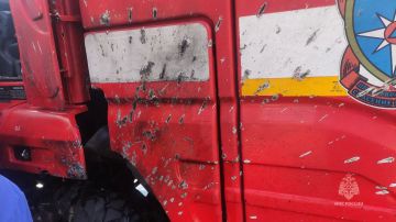 Вражеский БПЛА атаковал автоцистерну МЧС России в Лисичанске