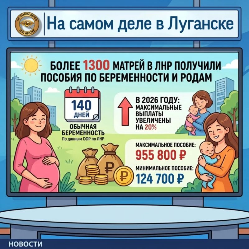 Более 1,3 тыс. мам получили пособие по беременности и родам в ЛНР