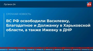 ВС РФ освободили Василевку, Благодатное и Должанку в Харьковской области, а также Ижевку в ДНР