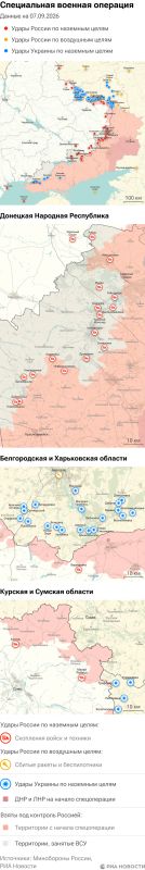 Карта спецоперации Вооруженных сил России на Украине на 07.09.2026