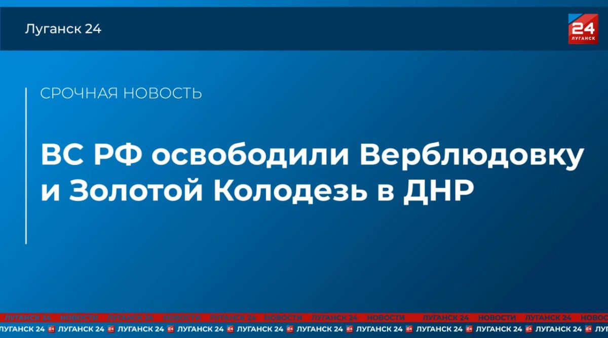 ВС РФ освободили Верблюдовку и Золотой Колодезь в ДНР – Минобороны России