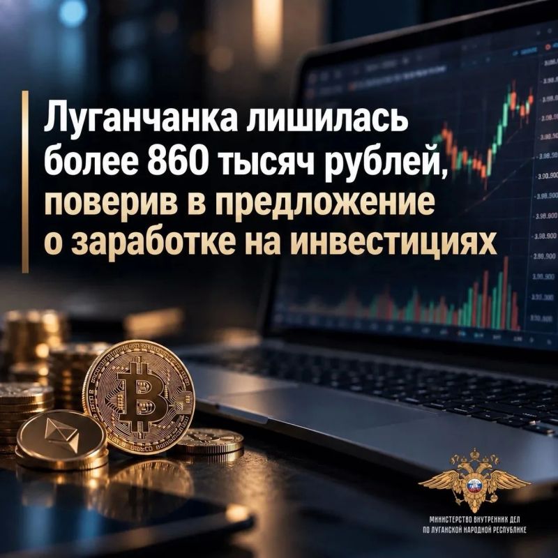 Луганчанка лишилась более 860 тысяч рублей, поверив в предложение о заработке на инвестициях