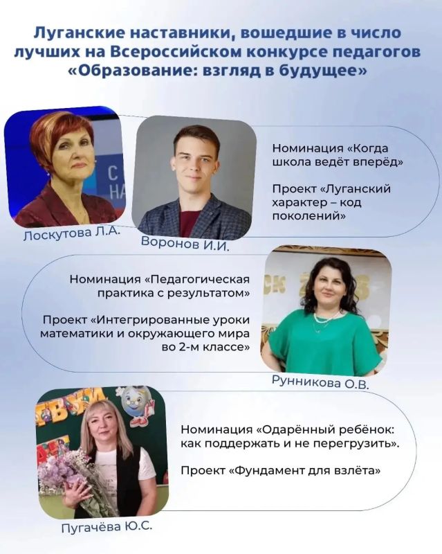 Луганские педагоги победили на всероссийском конкурсе «Образование: взгляд в будущее»
