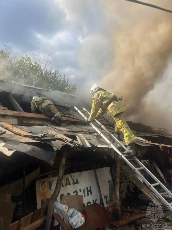 В Володарске горело подворье пенсионерки, спасатели отстояли жилой дом
