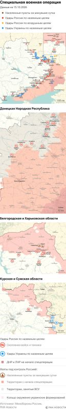 Карта спецоперации Вооруженных сил России на Украине на 15.10.2026