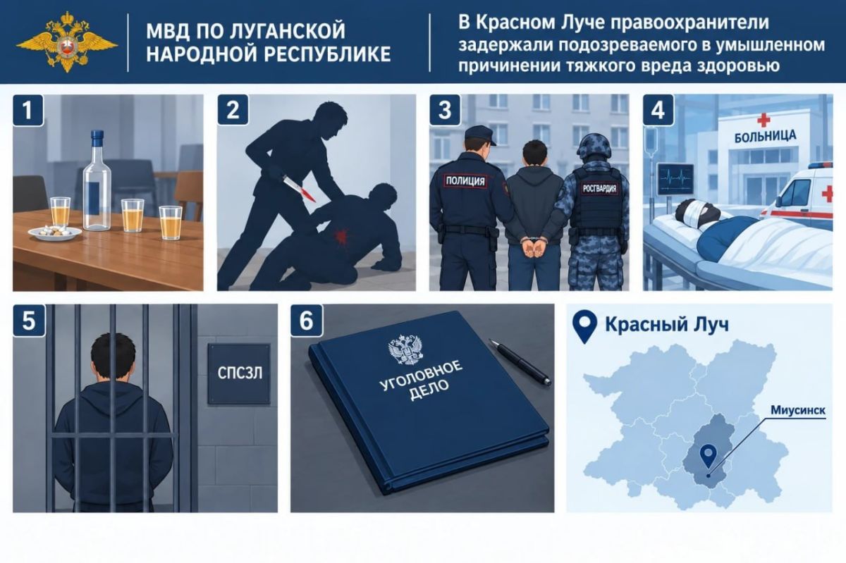 1111 В Красном Луче распитие спиртных напитков для одного из мужчин закончилось ножевыми ранениями, для другого – задержанием
