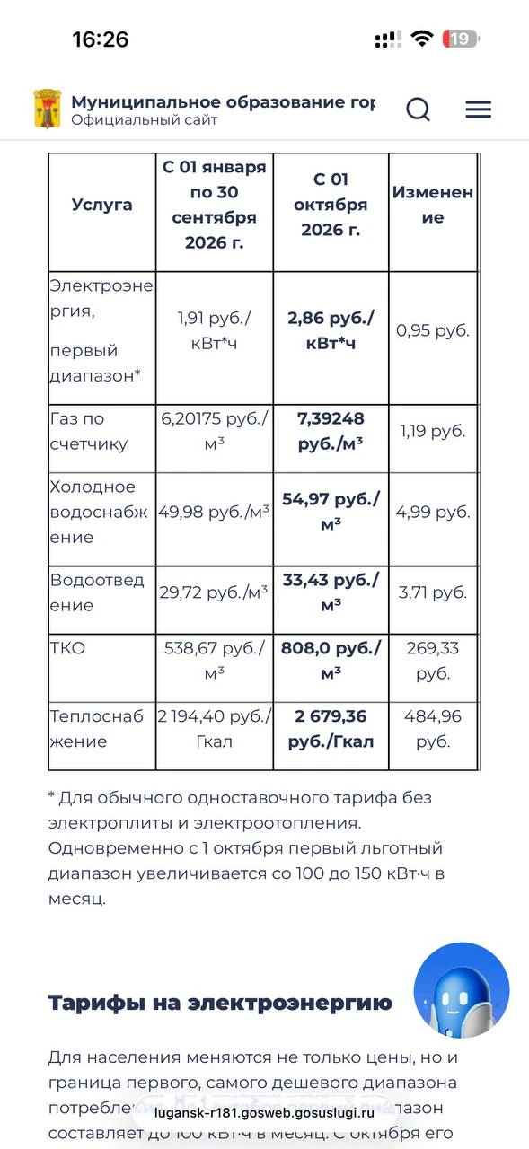 Новые тарифы ЖКХ ввели в ЛНР: изменения отразятся в ноябрьских квитанциях